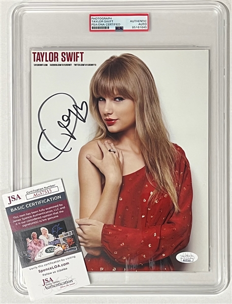 Taylor Swift Signed 8" x 10" "Red" Photo (PSA/DNA Encapsulated)(JSA COA)