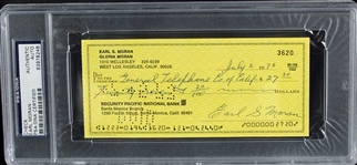 Earl Moran Signed Check in Marilyn Monroe Framed Display (PSA/DNA Encapsulated)