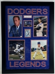 Dodger Legends Multi-Signed Custom Framed Display with Drysdale, Sutton, Snider, etc. (JSA & PSA Authentication Stickers)