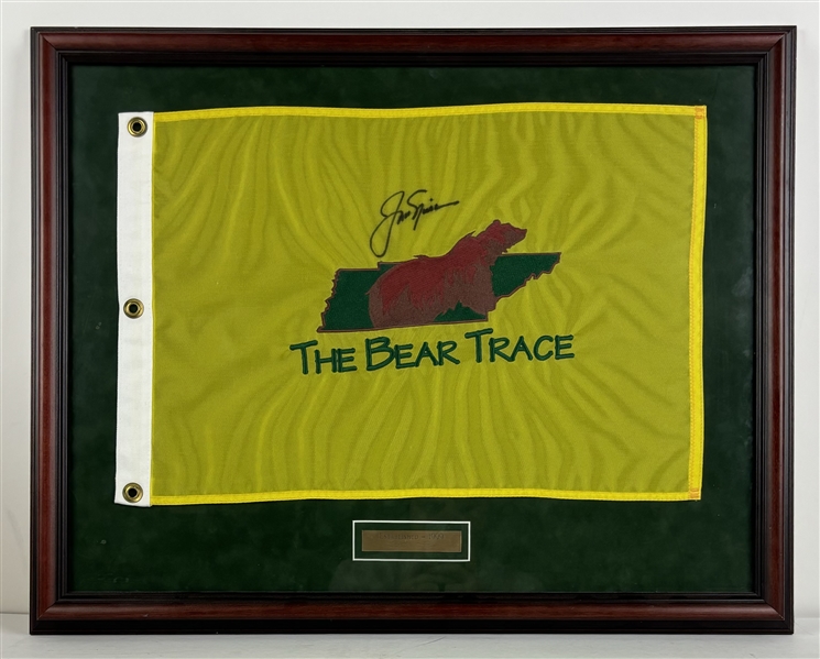 Jack Nicklaus Signed "The Bear Trace" Pin Flag in Framed Display (Third Party Guaranteed)