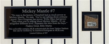 Mickey Mantle Limited Edition New York Yankee Stadium Dirt Collectible Display (MLB Holo)
