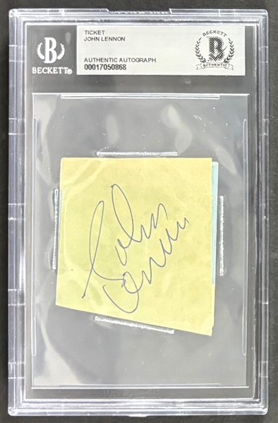 John Lennon Signed Ticket Stub (PSA/DNA Encapsulated)