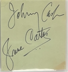 Johnny Cash and June Carter Signed Page in Framed Display (Beckett/BAS Encapsulated)