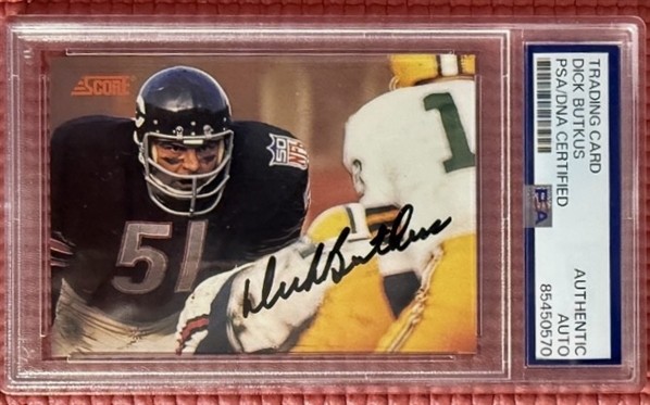 Dick Butkus Signed Ltd. Ed. 1992 Score Trading Card (PSA/DNA Encapsulated)