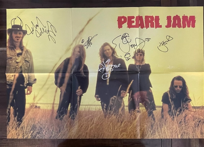 Pearl Jam Rare Fully Group Signed "Alive" Album Poster (Third Party Guaranteed)