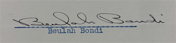 Beulah Bondi Vintage 1937 Signed Personal Letter (Beckett/BAS)