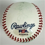 Clayton Kershaw Signed OML Practice Used Baseball (PSA/DNA)