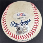 Freddie Freeman Signed & Game Used OML Baseball :: Used 7-5-2024 LAD vs. MIL :: Ball Pitched to Freeman & Hit for Single! (World Series Season)(PSA/DNA & MLB Hologram)