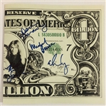 Alice Cooper Band In-Person Signed “Billion Dollar Babies” Dollar Bill Album Insert (4 Sigs) (John Brennan Collection) (JSA Authentication)
