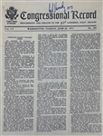 Ted Kennedy Signed Souvenir Copy Of Congressional Record Re: U.S. Relations With China (University Archives)