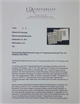 Ted Kennedy Signed Souvenir Copy Of Congressional Record Re: U.S. Relations With China (University Archives)
