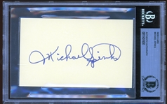 Michael Spinks Signed 3" x 5" Index Card (Beckett/BAS Encapsulated)