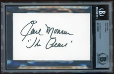 Earl The Pearl Monroe Signed 3 x 5 Card (Beckett/BAS Encapsulated)