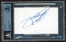 Ken Norton Signed 3" x 5" Index Card (Beckett/BAS Encapsulated)