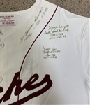 RARE Rockford Peaches AAGPBL Multi-Signed A League of Their Own Baseball Jersey (5 Sigs)(Third Party Guaranteed)