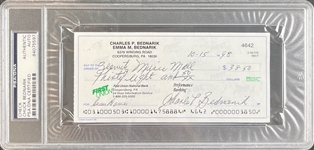 Chuck Bednarik Signed Bank Check (PSA/DNA Encapsulated)