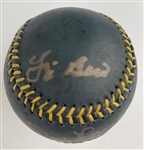 Don Larsen & Yogi Berra Signed & Inscribed Black OML Baseball (PSA/DNA ALOA)
