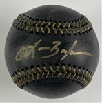 Lance Berkman Signed Black OML Baseball (TriStar Sticker)