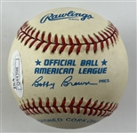 George Kell Signed OAL Bobby Brown Baseball (JSA COA)