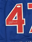 Miguel Montero Signed Chicago Cubs WS Stat Embroidered Jersey (JSA Sticker)