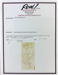 The Jimi Hendrix Experience Cast Signed Vintage Sheet with Original Ticket from Show Where it Was Acquired! (Tracks UK, Epperson/REAL & Beckett/BAS LOAs)