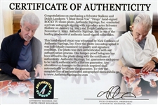 Sylvester Stallone & Dolph Lundgren Signed Rocky IV 16x20 with I Must Break You Inscription (Beckett/BAS LOA & ASI COA)