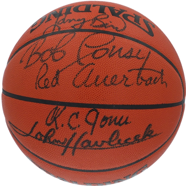 Boston Celtics Legends Ultra-Rare LE Signed Leather NBA Basketball w/ Auerbach, Russell, Bird, Cousy, Jones & Havlicek! (Beckett/BAS)