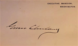 President Grover Cleveland Near-Mint Signed White House Card (Third Party Guaranteed)
