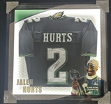 Jalen Hurts Signed Rookie Year Jersey in Framed LED Shadow Box Display (Celebrity Authentics)