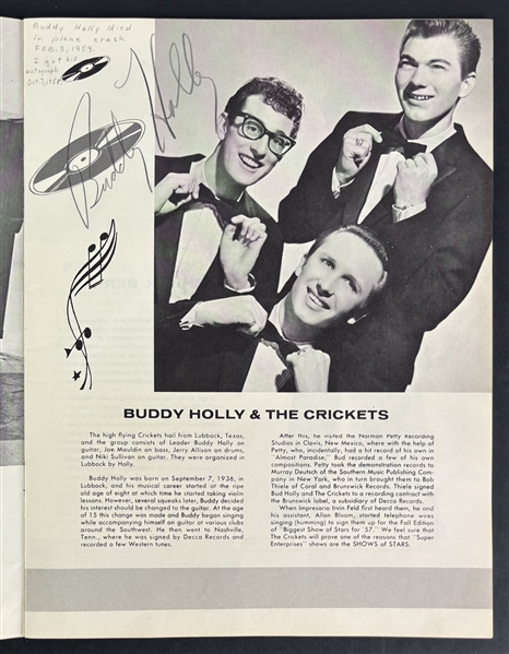 Multi-Signed Vintage Signed Concert Program w/ Buddy Holly, Jerry Lee Lewis, Chuck Berry & More! (Beckett/BAS LOA)