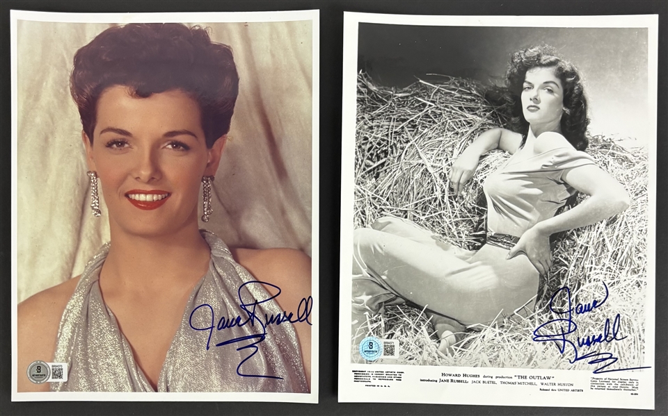 Jane Russell Lot of Two Signed 8" x 10" Photos (Beckett/BAS)