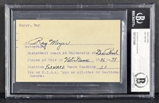 Ray Meyer Signed Page (Beckett/BAS Encapsulated)