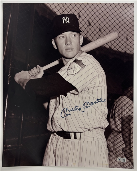Mickey Mantle Signed 16" x 20" Photo (Beckett/BAS LOA)