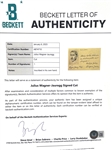 Nobel Prize Winner: Julius Wagner-Jauregg Signed Cut (Beckett/BAS)