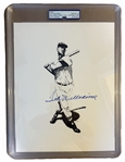 Ted Williams Perfectly Signed & Personally Owned 8.5" x 11" Silver Splinter Print (PSA/DNA GEM MINT 10)
