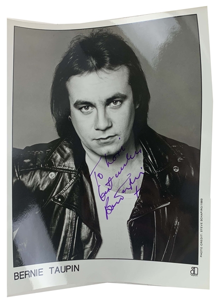 Bernie Taupin Signed 8" x 10" Promo Photo w/ Elton John Album (Third Party Guaranteed)