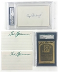 Vintage Baseball Lot of 4 Items: Including Peckinpaugh, Fitzsimmons, and Sewell (PSA/DNA-JSA-SGC)