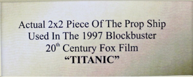 Titanic (1997) Prop Ship Relic Matted Display