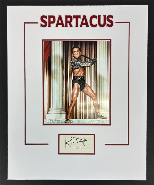 Kirk Douglas Signed Page in Matted Spartacus Display (JSA)