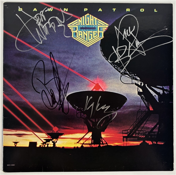 Night Ranger: Group Signed "Dawn Patrol" Album Cover (Third Party Guaranteed)
