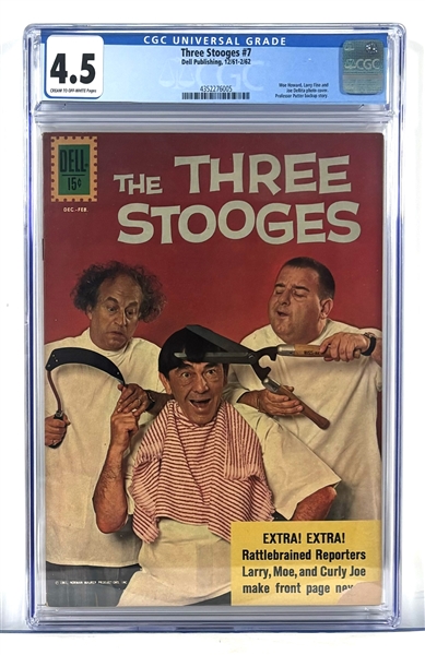 Three Stooges Original Dell Publishing #7 Comic (CGC 4.5)(CGC Encapsulated)