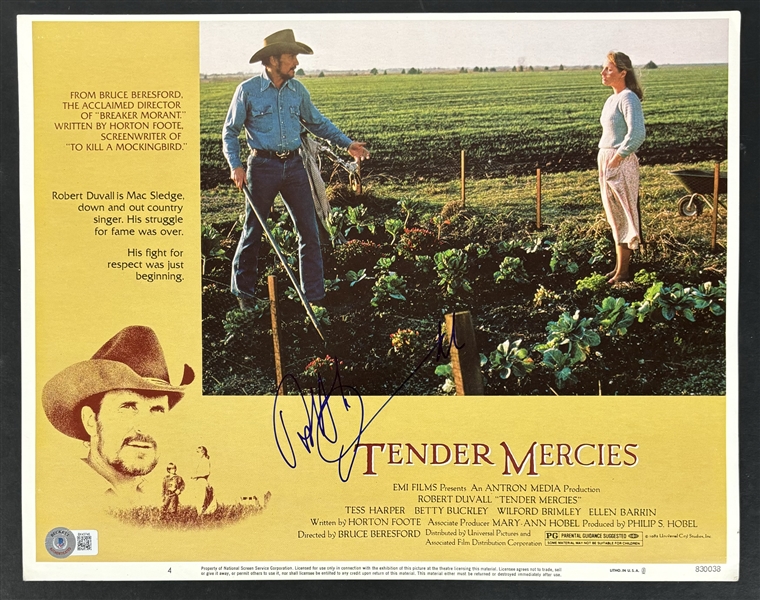 Robert Duvall Signed 11" x 14" "Tender Mercies" Lobby Card (Beckett/BAS)