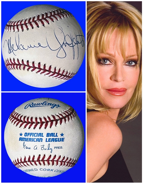 Actress Melanie Griffith IN-PERSON Signed Official A.L. Baseball (Third Party Guaranteed)