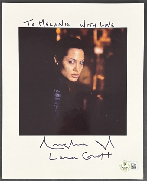 Angelina Jolie Signed 8" x 10" Photo w/ Rare "Lara Croft" Insc. (Beckett/BAS)