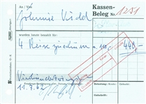 Johnny Kidd Signed Hamburg Star Club Cash Settlement Document (Third Party Guaranteed)