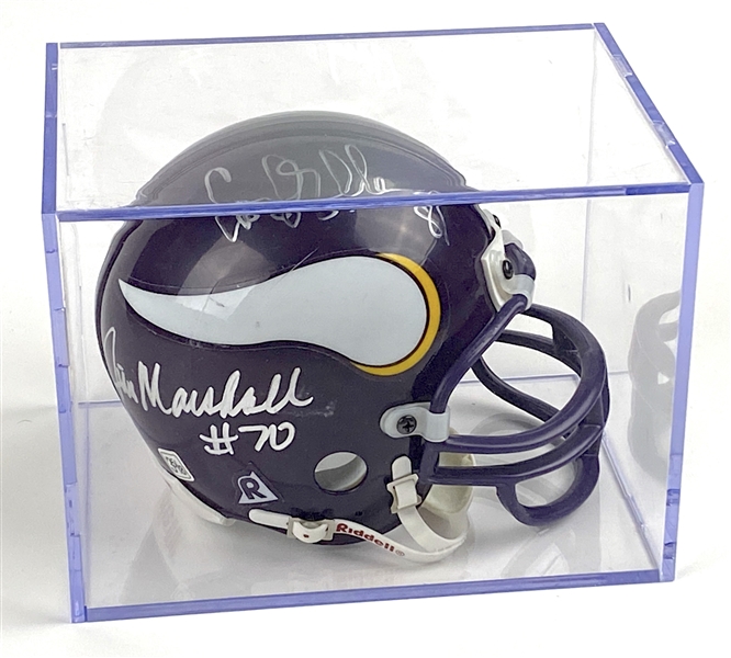 Minnesota Vikings ”Purple People Eaters” Multi-Signed Mini Helmet (3 Sigs) (Third Party)