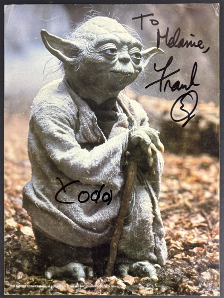 Star Wars: Frank Oz Signed 8" x 11.5" Photo w/ "Yoda" Insc. (Beckett/BAS LOA)
