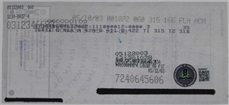 Revenge of the Creature: Ben Chapman Signed Personal Bank Check (PSA/DNA)(Beckett/BAS)