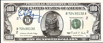 Revenge of the Creature: Ben Chapman Signed Color Copied $100 Bill (PSA/DNA)