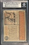 Carl Yastrzemski Signed 1962 Topps #425 Baseball Card (Beckett/BGS)